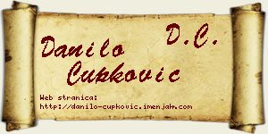 Danilo Čupković vizit kartica